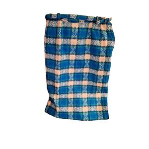 Vtg 1960s Side Zip Up Plaid Skirt Blue, Green‎ Cream (14 Waist X 26 Length